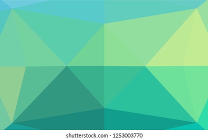 Light Green, Yellow vector polygon abstract layout. Triangular geometric sample with gradient.  The completely new template can be used for your brand book.