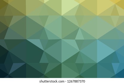 Light Green, Yellow vector polygon abstract backdrop. A completely new color illustration in a polygonal style. The best triangular design for your business.