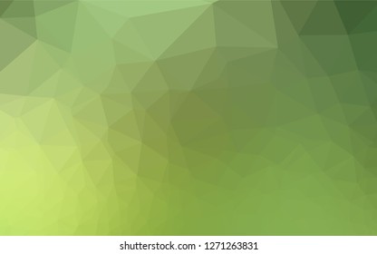 Light Green, Yellow vector polygon abstract background. Triangular geometric sample with gradient.  A completely new design for your business.