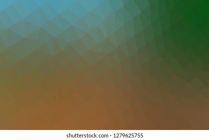 Light Green, Yellow vector polygon abstract backdrop. Shining illustration, which consist of triangles. Brand new design for your business.