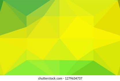 Light Green, Yellow vector polygon abstract backdrop. A sample with polygonal shapes. Brand new style for your business design.