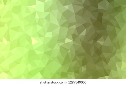 Light Green, Yellow vector polygon abstract background. Glitter abstract illustration with an elegant triangles. Brand new style for your business design.