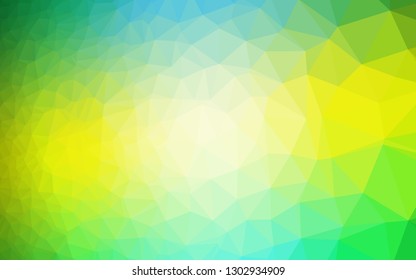 Light Green, Yellow vector polygon abstract backdrop. A completely new color illustration in a vague style. Polygonal design for your web site.