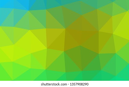 Light Green, Yellow vector polygon abstract layout. Triangular geometric sample with gradient.  Brand new style for your business design.