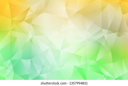 Light Green, Yellow vector polygon abstract background. Modern abstract illustration with triangles. A new texture for your web site.