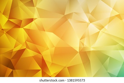 Light Green, Yellow vector polygon abstract layout. Geometric illustration in Origami style with gradient.  Pattern for a brand book's backdrop.