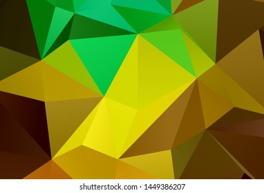 Light Green, Yellow vector polygon abstract background. Creative illustration in halftone style with triangles. Textured pattern for your backgrounds.