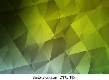 Light Green, Yellow vector polygon abstract backdrop. Elegant bright polygonal illustration with gradient. A completely new design for your leaflet.