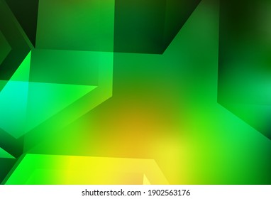 Fondo abstracto de polígono vectorial amarillo verde claro. Ilustración abstracta colorida con triángulos. Un diseño completamente nuevo para su prospecto.