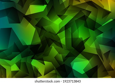 Hellgrüner, gelber Vektorpolygon abstrakter Hintergrund. Eine komplett neue Farbgrafik im polygonalen Stil. Komplett neue Vorlage für Ihr Banner.