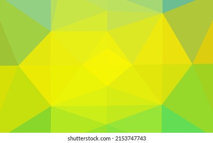 Diseño abstracto de polígono vectorial amarillo verde claro. Ilustración abstracta colorida con gradiente. Patrón triangular para el diseño de su negocio.