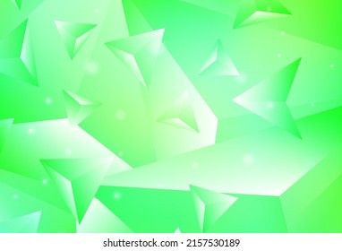 Hellgrüner, gelber Vektorpolygon abstrakter Hintergrund. Elegante, helle polygonale Illustration mit Farbverlauf. Bestes Dreiecksdesign für Ihr Unternehmen.