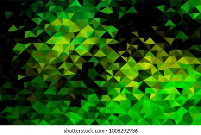 Light Green, Yellow vector polygonal template. Geometric illustration in Origami style with gradient.  The polygonal design can be used for your web site.
