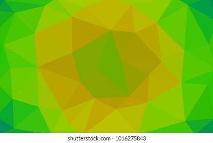 Light Green, Yellow vector polygonal illustration, which consist of triangles. Triangular design for your business. Creative geometric background in Origami style with gradient