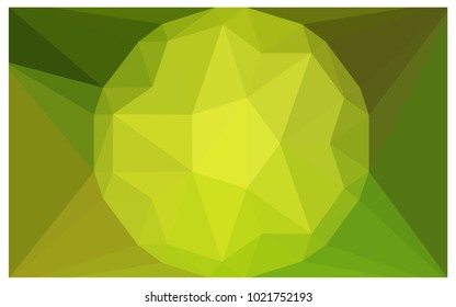 Light Green, Yellow vector polygonal illustration, which consist of triangles with a gemstone in center. Triangular design of a huge diamond for your business. Creative geometric background of gems.