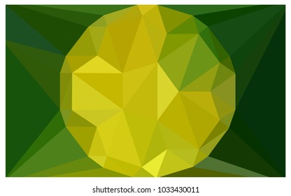 Light Green, Yellow vector polygonal illustration, which consist of triangles with a gemstone in center. Triangular design of a huge diamond for your business. Creative geometric background of gems.