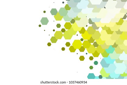 Light Green, Yellow vector polygonal illustration, which consist of hexagons. Hexagonal design for your business. Creative geometric background in Origami style with gradient