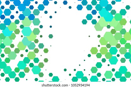 Light Green, Yellow vector polygonal illustration, which consist of hexagons. Hexagonal pattern for your business design. Geometric background in Origami style with gradient. 