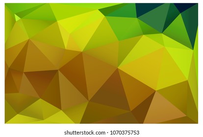 Light Green, Yellow vector polygonal illustration, which consist of triangles. Triangular pattern for your business design. Geometric background in Origami style with gradient. 