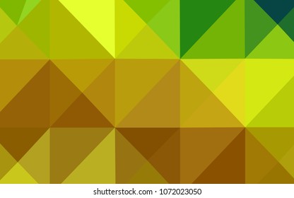 Light Green, Yellow vector polygonal background. Polygonal abstract illustration with gradient. A completely new template for your business design.
