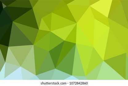 Light Green, Yellow vector polygonal background. Shining polygonal illustration, which consist of triangles. The template for cell phone's backgrounds.