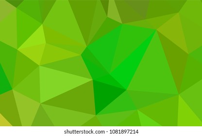 Light Green, Yellow vector polygonal background. Triangular geometric sample with gradient.  Brand-new design for your business.