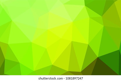 Light Green, Yellow vector polygonal pattern. Triangular geometric sample with gradient.  Brand-new style for your business design.