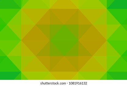 Light Green, Yellow vector polygonal pattern. Creative geometric illustration in Origami style with gradient. The template for cell phone's backgrounds.