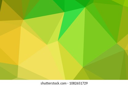 Light Green, Yellow vector polygonal template. Colorful abstract illustration with gradient. Triangular pattern for your business design.