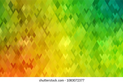 Light Green, Yellow vector polygonal illustration, which consist of rectangles. Rectangular pattern for your business design. Geometric background in Origami style with gradient. 
