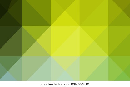 Light Green, Yellow vector polygonal background. Triangular geometric sample with gradient.  A completely new design for your business.