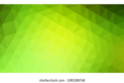 Light Green, Yellow vector polygonal illustration, which consist of triangles. Triangular pattern for your business design. Geometric background in Origami style with gradient. 