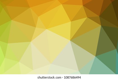 Light Green, Yellow vector polygonal pattern. Modern abstract illustration with triangles. Brand new design for your business.