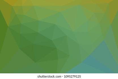 Light Green, Yellow vector polygonal background with a heart in a centre. Polygonal abstract illustration with gradient. Textured pattern for your backgrounds.