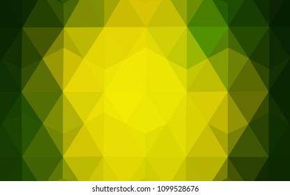 Light Green, Yellow vector polygonal template. Geometric illustration in Origami style with gradient.  Brand new style for your business design.