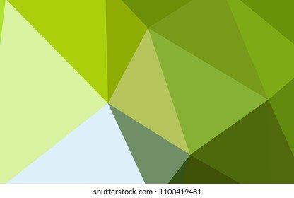 Light Green, Yellow vector polygonal template. Triangular geometric sample with gradient.  Polygonal design for your web site.
