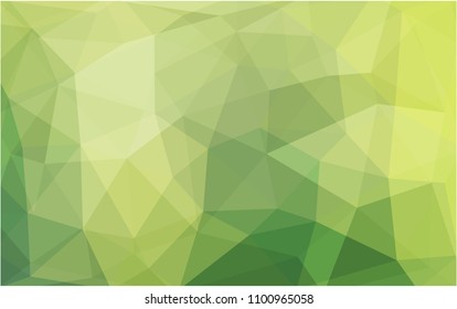 Light Green, Yellow vector polygonal illustration, which consist of triangles. Triangular design for your business. Creative geometric background in Origami style with gradient