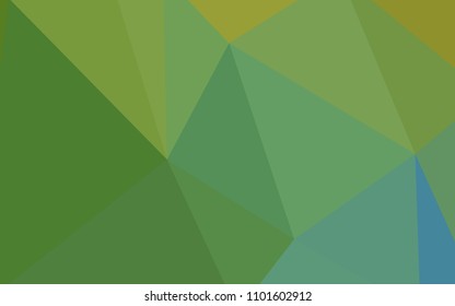 Light Green, Yellow vector polygonal pattern. Glitter abstract illustration with an elegant triangles. Completely new template for your banner.
