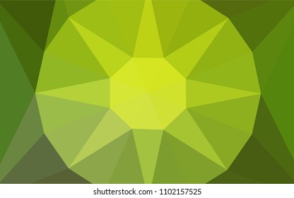 Light Green, Yellow vector polygonal template with a diamond. Illustration in Origami style with gradient.  Triangular pattern for your design.