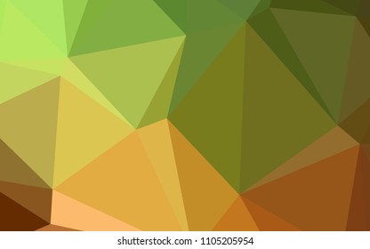 Light Green, Yellow vector polygonal template. A sample with polygonal shapes. Triangular pattern for your business design.
