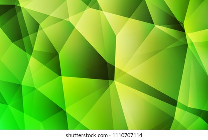 Light Green, Yellow vector polygonal pattern. A sample with polygonal shapes. Best triangular design for your business.