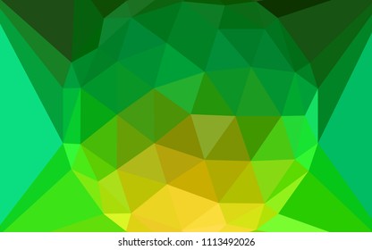 Light Green, Yellow vector polygonal pattern with a diamond. Shining colorful illustration with triangles. Best triangular design for your business.