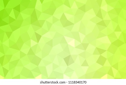 Light Green, Yellow vector polygonal background. Creative illustration in halftone style with triangles. A completely new design for your leaflet.