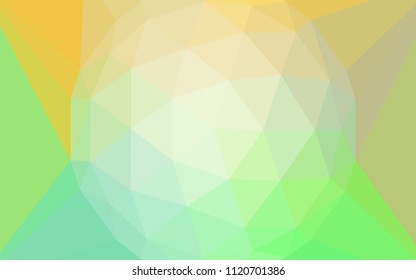 Light Green, Yellow vector polygonal template with a diamond. Illustration in abstract style with triangles. Brand new style for your business design.