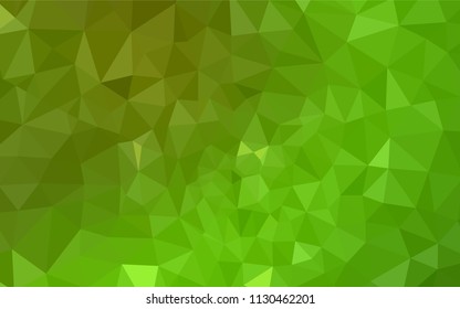 Light Green, Yellow vector polygonal background. Triangular geometric sample with gradient.  Completely new template for your banner.