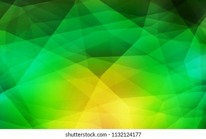 Light Green, Yellow vector polygonal pattern. Colorful illustration in abstract style with triangles. Triangular pattern for your design.