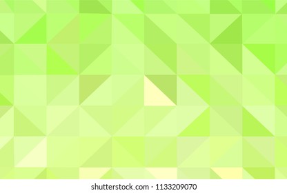 Light Green, Yellow vector polygonal template. Shining polygonal illustration, which consist of triangles. Polygonal design for your web site.
