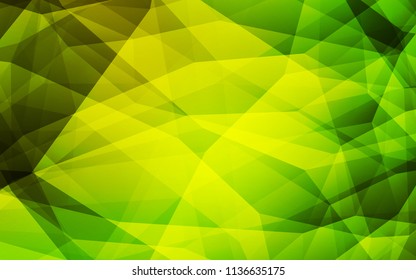 Light Green, Yellow vector polygonal pattern. Modern abstract illustration with triangles. Best triangular design for your business.