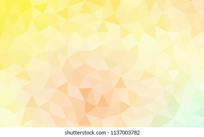 Light Green, Yellow vector polygonal background. Triangular geometric sample with gradient.  Completely new template for your banner.