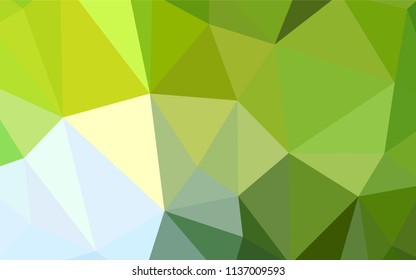 Light Green, Yellow vector polygonal template. Geometric illustration in Origami style with gradient.  Completely new template for your banner.